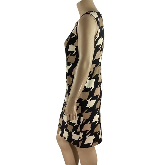 Jones Studio Sleeveless Sheath Dress Abstract Print Black Tan 12 - Picture 4 of 7